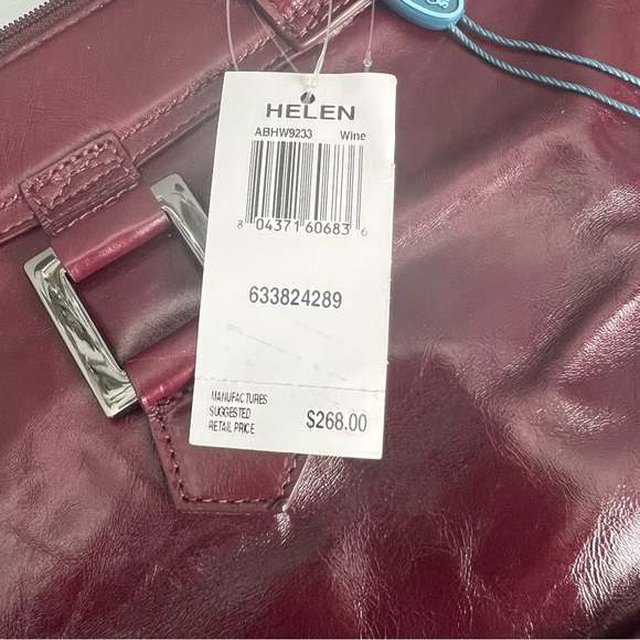 HELEN WELSH Leather Tote/Fold-over Purse in Oxblood BNWT — GORGEOUS!!! - Picture 5 of 5